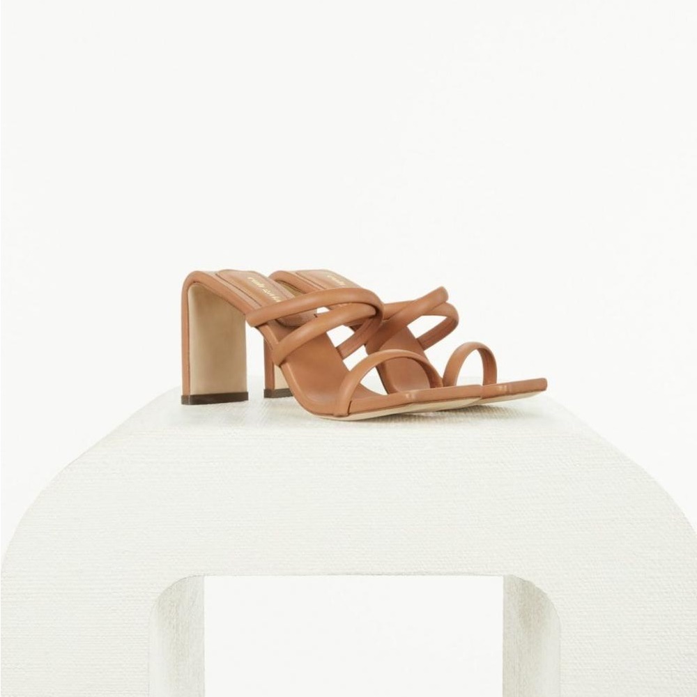 cult gaia Brown Strappy Square-Toe Heeled Sandals - Picture 4 of 13